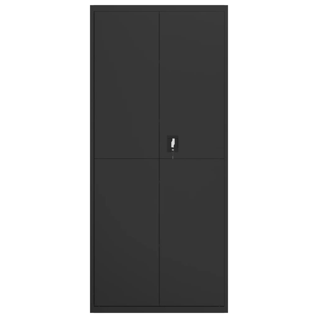 Armadio Classificatore Nero 90x40x200 cm in Acciaio - homemem39