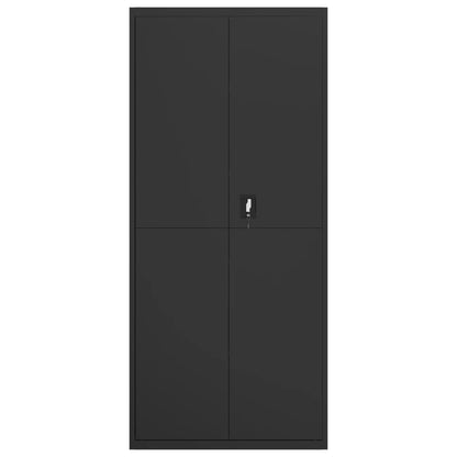 Armadio Classificatore Nero 90x40x200 cm in Acciaio - homemem39