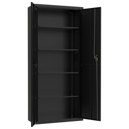 Armadio Classificatore Nero 90x40x200 cm in Acciaio - homemem39