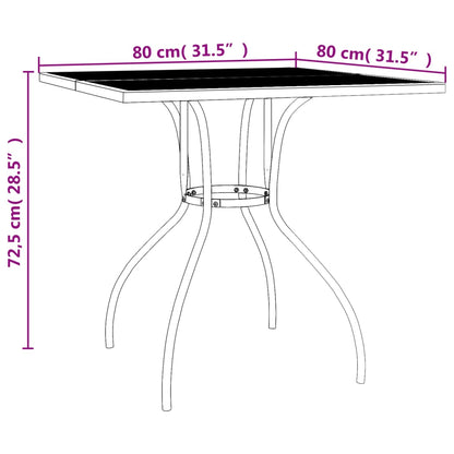 Set da Pranzo da Giardino 3 pz in Acciaio Antracite - homemem39