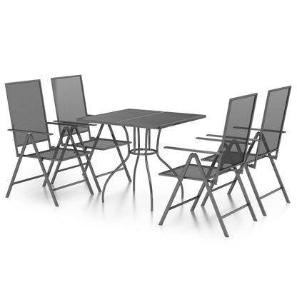 Set da Pranzo da Giardino 5 pz in Acciaio Antracite - homemem39