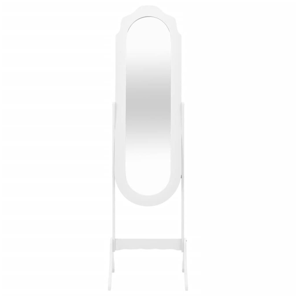 Specchio Autoportante Bianco 45,5x47,5x160 cm Legno Multistrato - homemem39