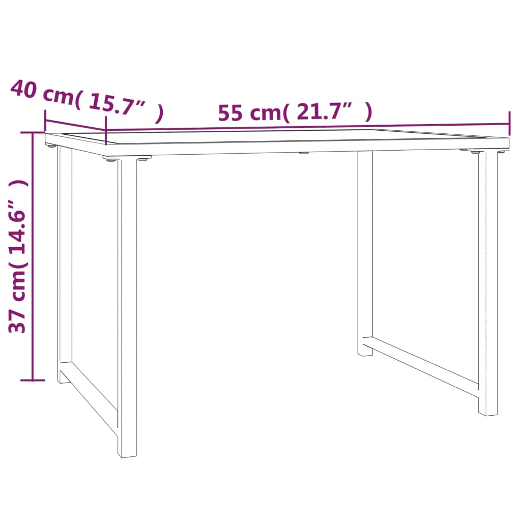 Tavolo da Giardino Antracite 55x40x37 cm Acciaio - homemem39