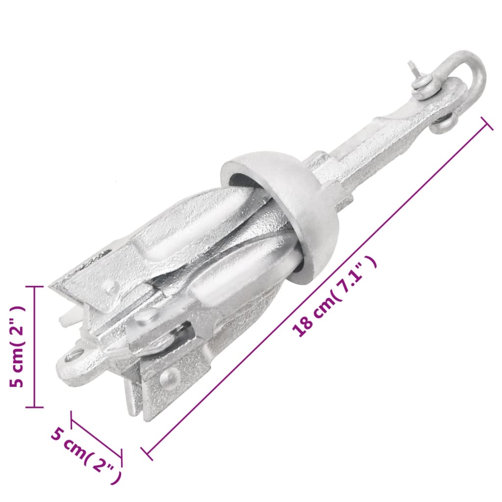 Ancora Pieghevole Argento 0,7 kg in Ferro Malleabile - homemem39