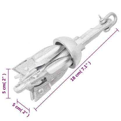 Ancora Pieghevole Argento 0,7 kg in Ferro Malleabile - homemem39