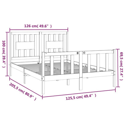 Giroletto con Testiera in Legno Massello di Pino 120x200 cm - homemem39