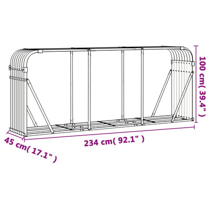 Portaceppi Grigio Chiaro 234x45x100 cm in Acciaio Zincato - homemem39