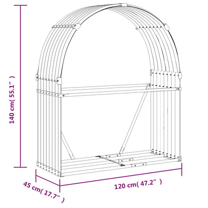 Portaceppi Argento 120x45x140 cm in Acciaio Zincato - homemem39