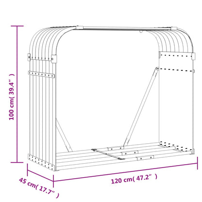 Portaceppi Argento 120x45x100 cm in Acciaio Zincato - homemem39