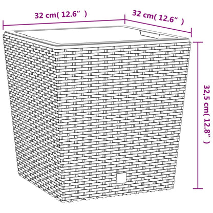 Fioriera con Interno Rimovibile Antracite 21 / 32 L PP Rattan - homemem39