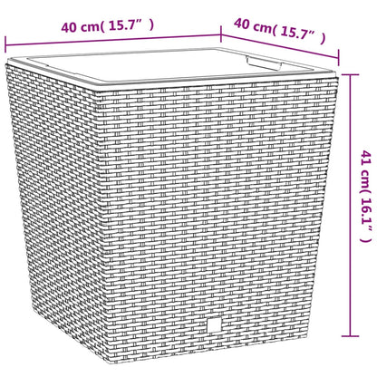 Fioriera con Interno Rimovibile Antracite 37 / 64 L PP Rattan - homemem39