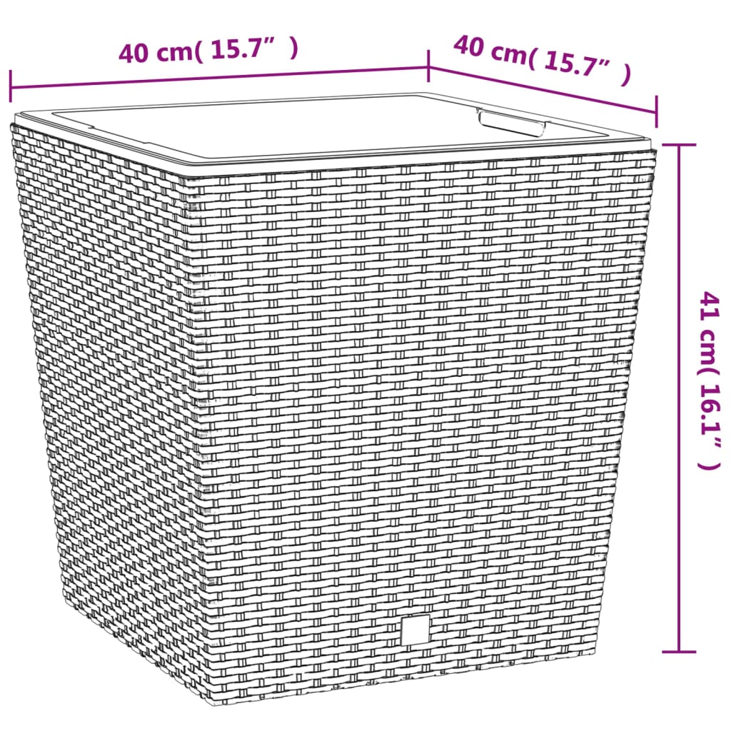 Fioriera con Interno Rimovibile Marrone 37 / 64 L PP Rattan - homemem39