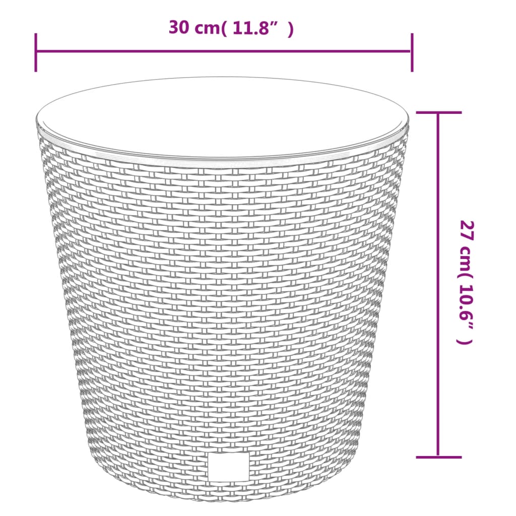 Fioriera con Interno Rimovibile Antracite 15 / 15,3 L PP Rattan - homemem39