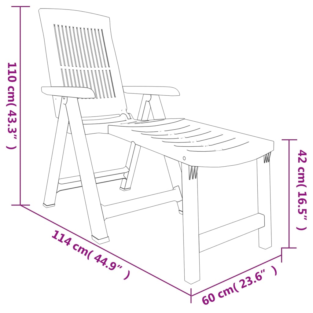 Lettino Prendisole Bianco in Plastica - homemem39