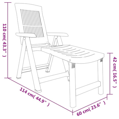 Lettino Prendisole Antracite in Plastica - homemem39