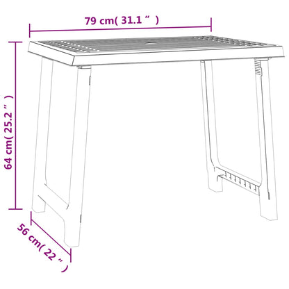 Tavolo da Campeggio Antracite 79x56x64cm in PP Aspetto in Legno - homemem39