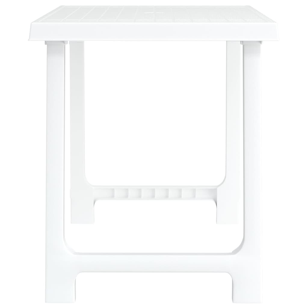 Tavolo da Campeggio Bianco 79x56x64cm in PP Aspetto in Legno - homemem39