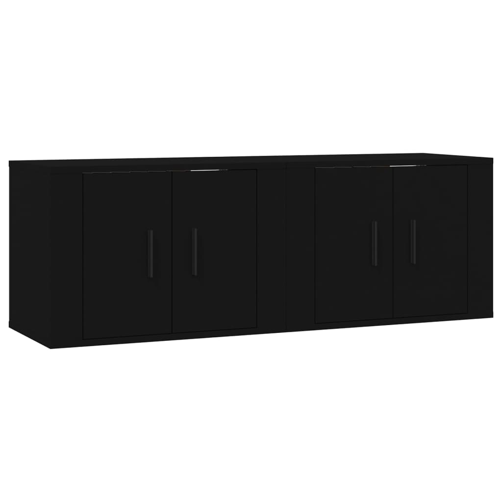 Mobili Porta TV a Parete 2 pz Nero 57x34,5x40 cm - homemem39