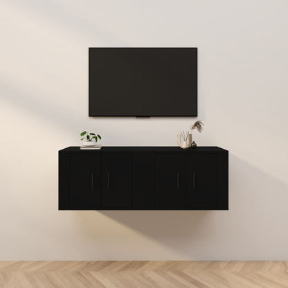 Mobili Porta TV a Parete 2 pz Nero 57x34,5x40 cm - homemem39