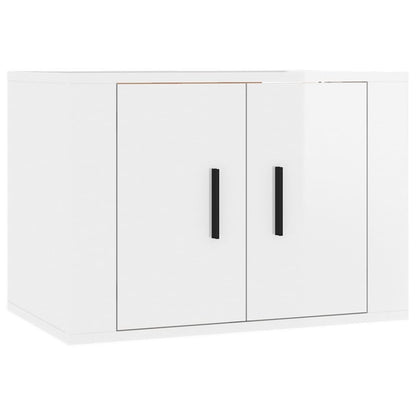 Mobili Porta TV a Parete 2 pz Bianco Lucido 57x34,5x40 cm - homemem39