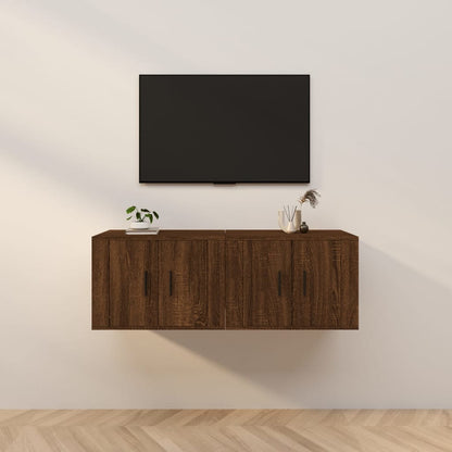 Mobili Porta TV a Parete 2 pz Rovere Marrone 57x34,5x40 cm - homemem39