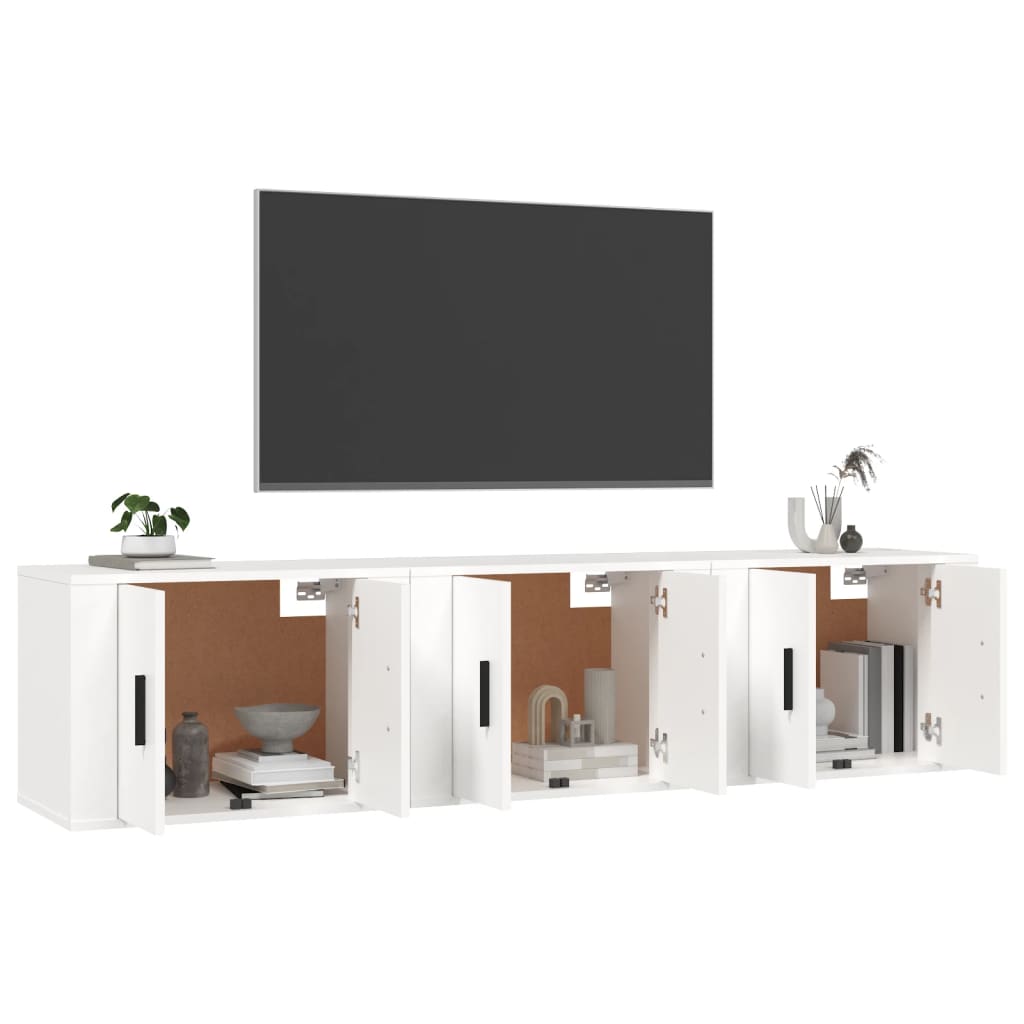 Mobili Porta TV a Parete 3 pz Bianco 57x34,5x40 cm - homemem39