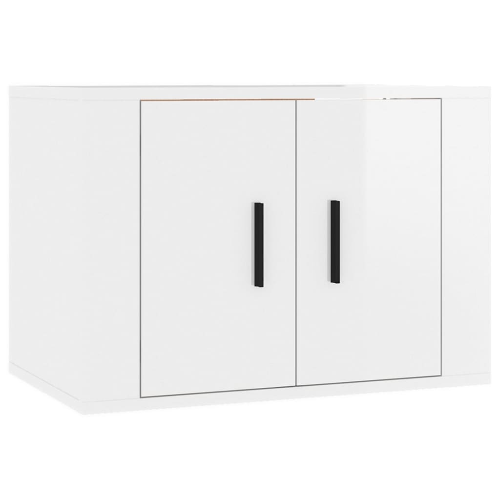 Mobili Porta TV a Parete 3 pz Bianco Lucido 57x34,5x40 cm - homemem39