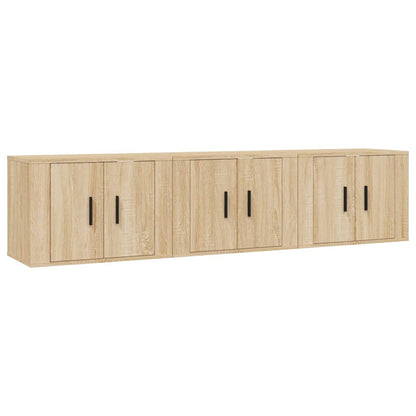 Mobili Porta TV a Parete 3 pz Rovere Sonoma 57x34,5x40 cm - homemem39