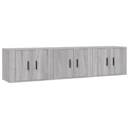 Mobili Porta TV a Parete 3 pz Grigio Sonoma 57x34,5x40 cm - homemem39