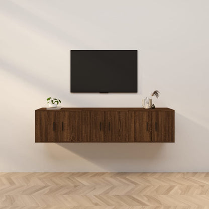 Mobili Porta TV a Parete 3 pz Rovere Marrone 57x34,5x40 cm - homemem39