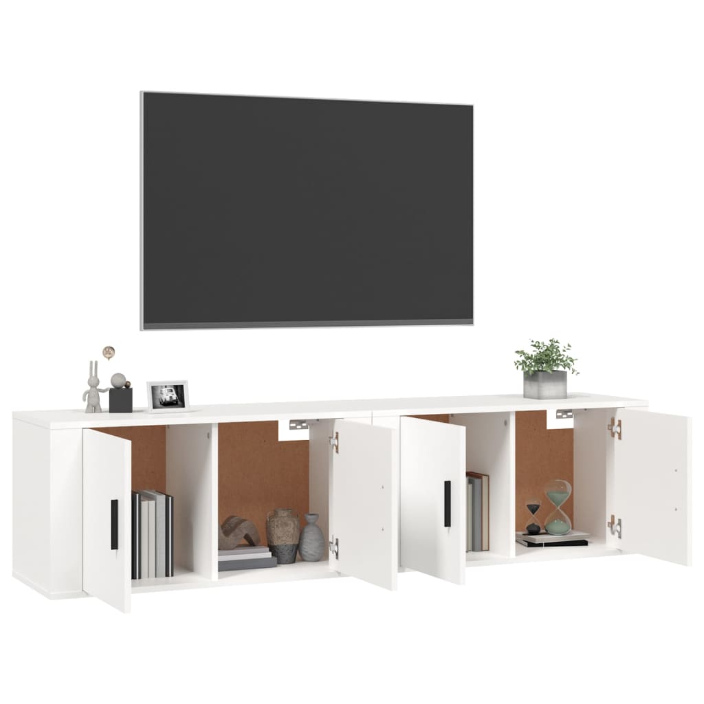 Mobili Porta TV a Parete 2 pz Bianco 80x34,5x40 cm - homemem39