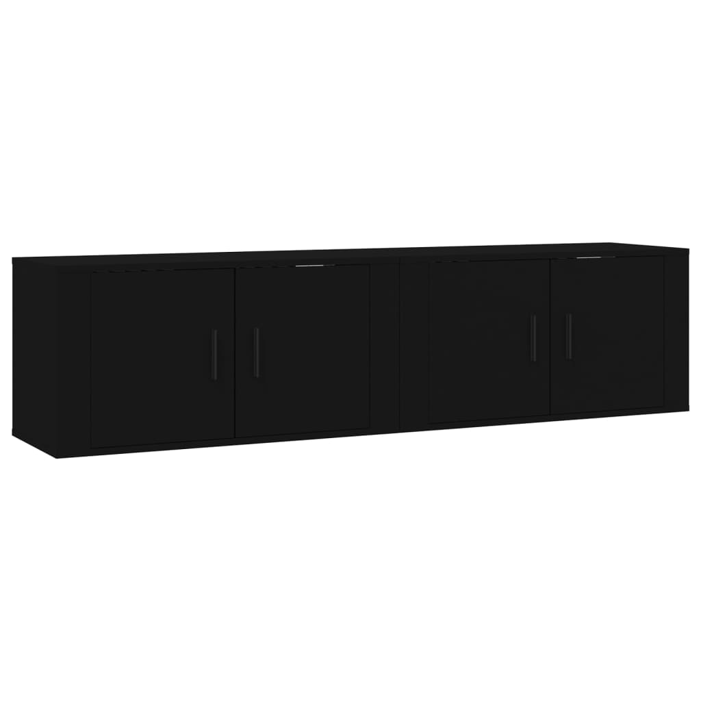 Mobili Porta TV a Parete 2 pz Nero 80x34,5x40 cm - homemem39