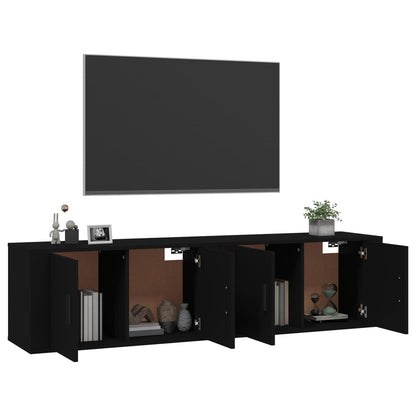 Mobili Porta TV a Parete 2 pz Nero 80x34,5x40 cm - homemem39