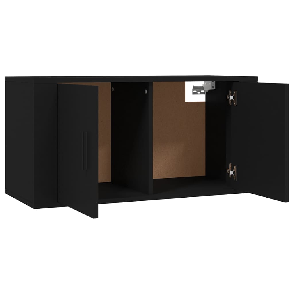 Mobili Porta TV a Parete 2 pz Nero 80x34,5x40 cm - homemem39