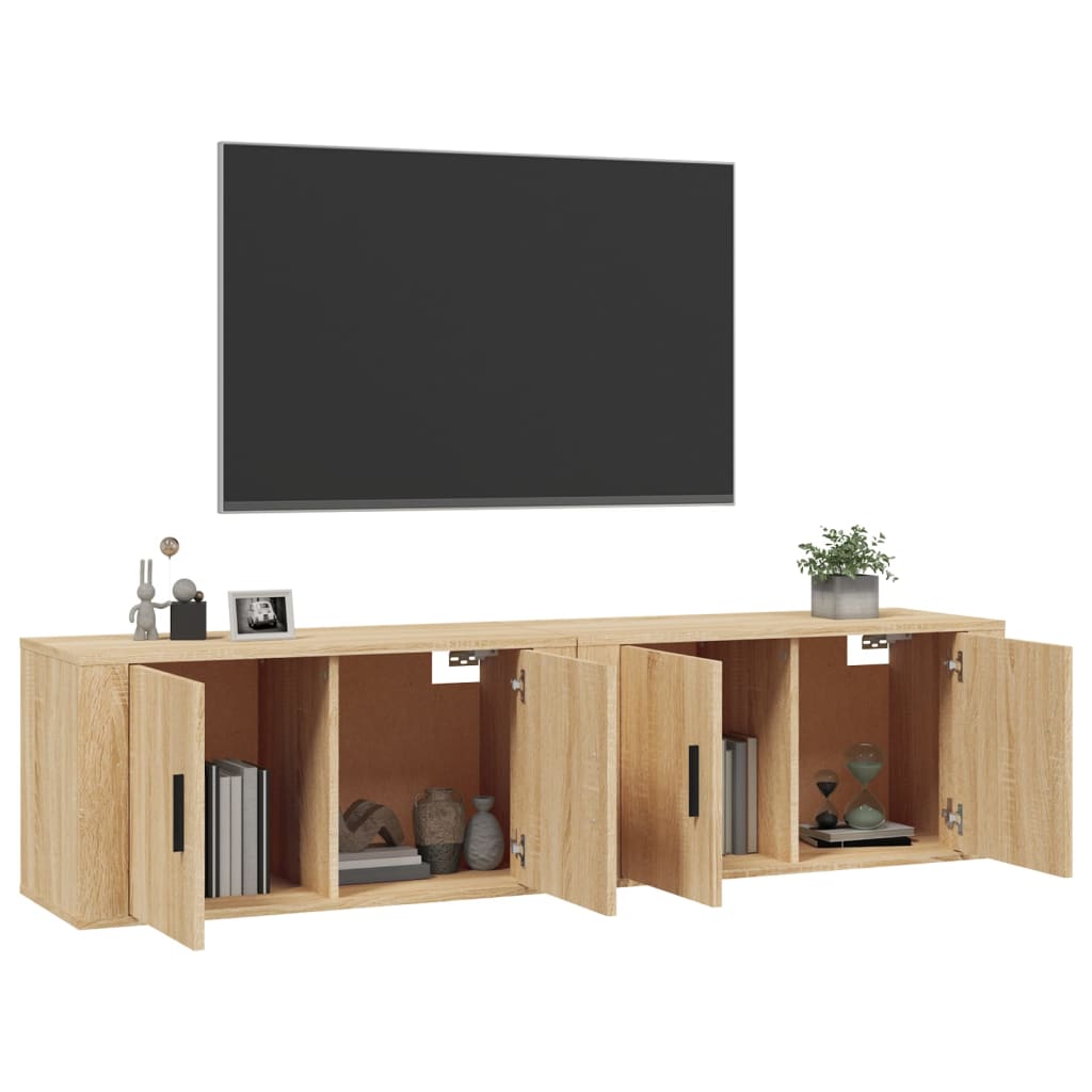 Mobili Porta TV a Parete 2 pz Rovere Sonoma 80x34,5x40 cm - homemem39