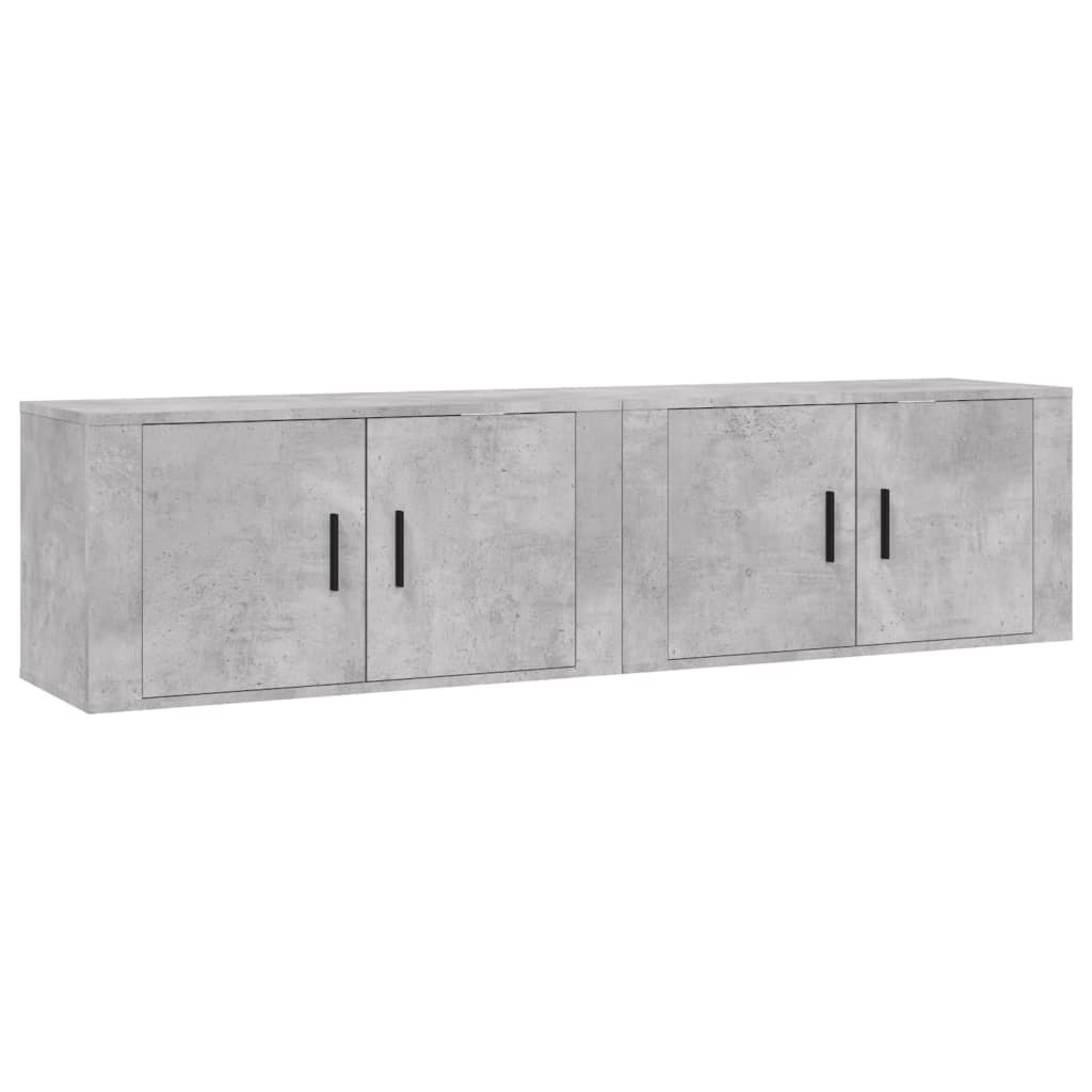 Mobili Porta TV a Parete 2 pz Grigio Cemento 80x34,5x40 cm - homemem39