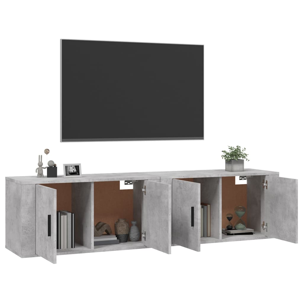 Mobili Porta TV a Parete 2 pz Grigio Cemento 80x34,5x40 cm - homemem39