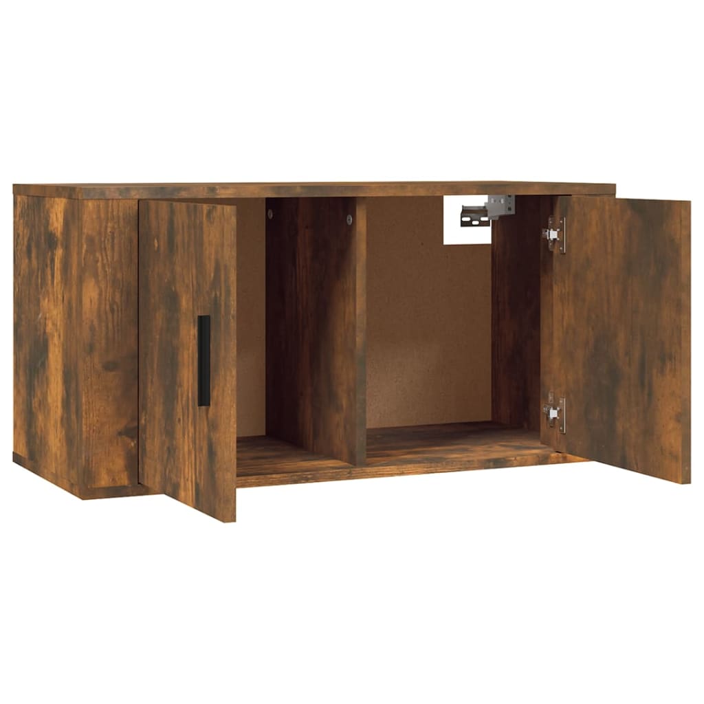 Mobili Porta TV a Parete 2 pz Rovere Fumo 80x34,5x40 cm - homemem39