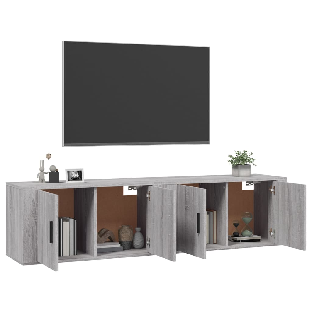 Mobili Porta TV a Parete 2 pz Grigio Sonoma 80x34,5x40 cm - homemem39