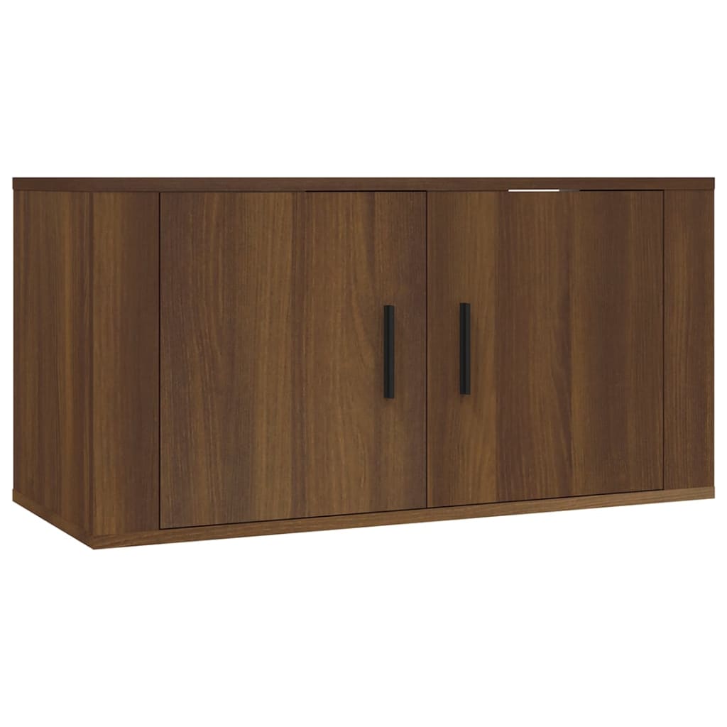 Mobili Porta TV a Parete 2 pz Rovere Marrone 80x34,5x40 cm - homemem39