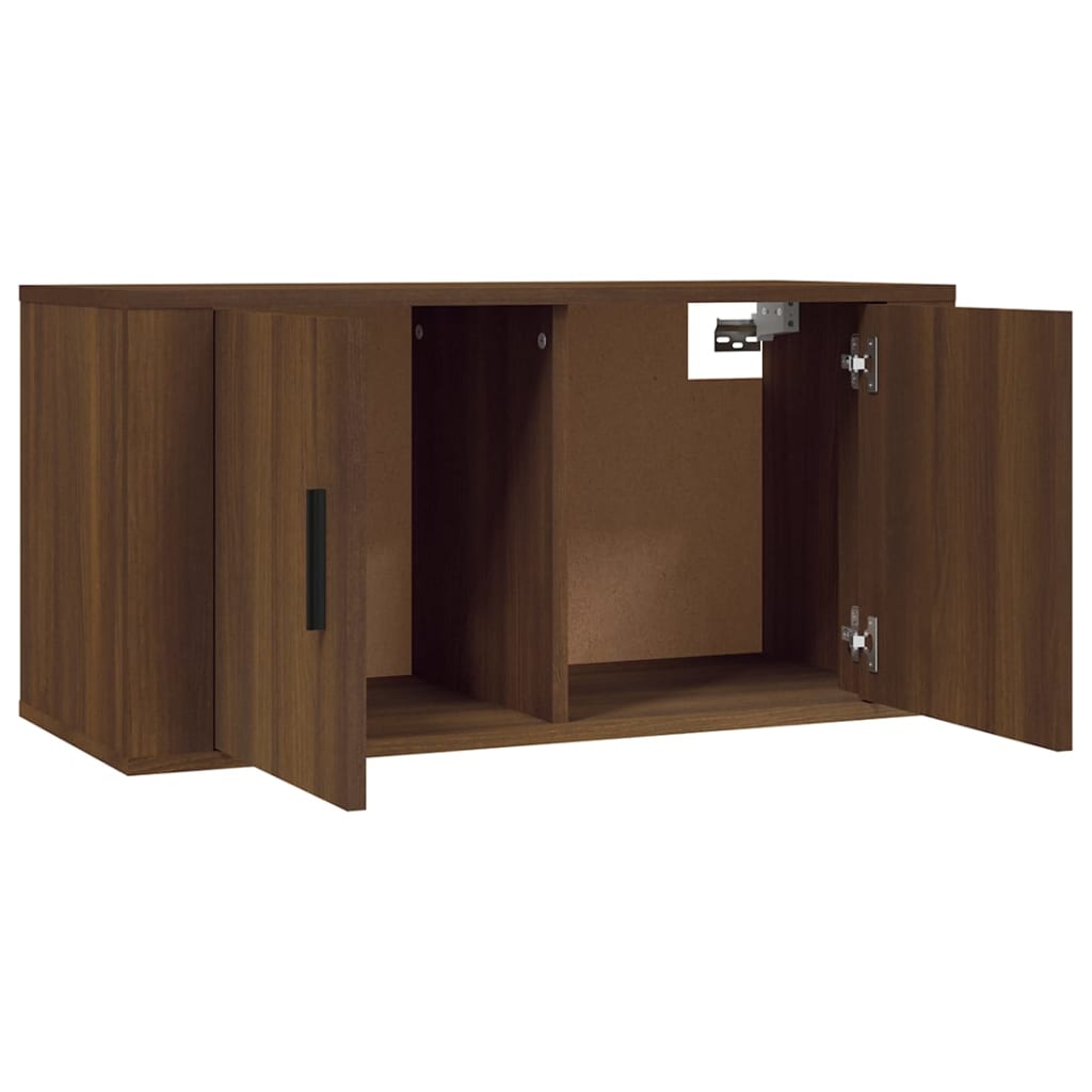 Mobili Porta TV a Parete 2 pz Rovere Marrone 80x34,5x40 cm - homemem39