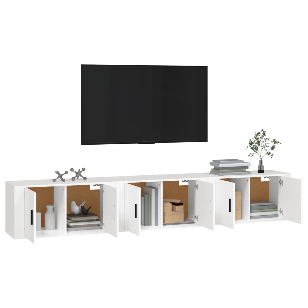 Mobili Porta TV a Parete 3 pz Bianco 80x34,5x40 cm - homemem39