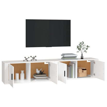 Mobili Porta TV a Parete 2 pz Bianco 100x34,5x40 cm - homemem39