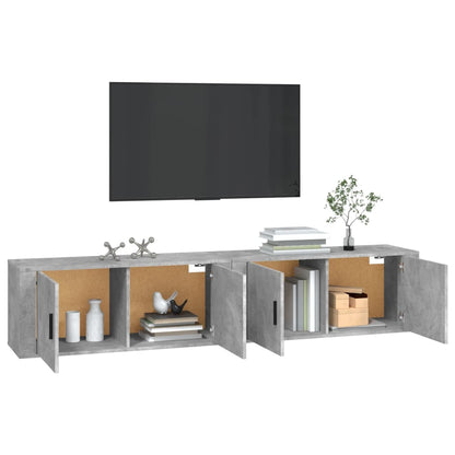 Mobili Porta TV a Parete 2 pz Grigio Cemento 100x34,5x40 cm - homemem39