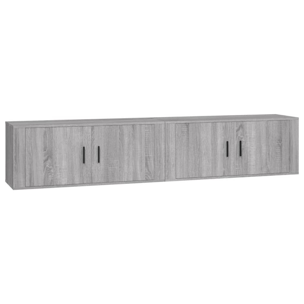 Mobili Porta TV a Parete 2 pz Grigio Sonoma 100x34,5x40 cm - homemem39