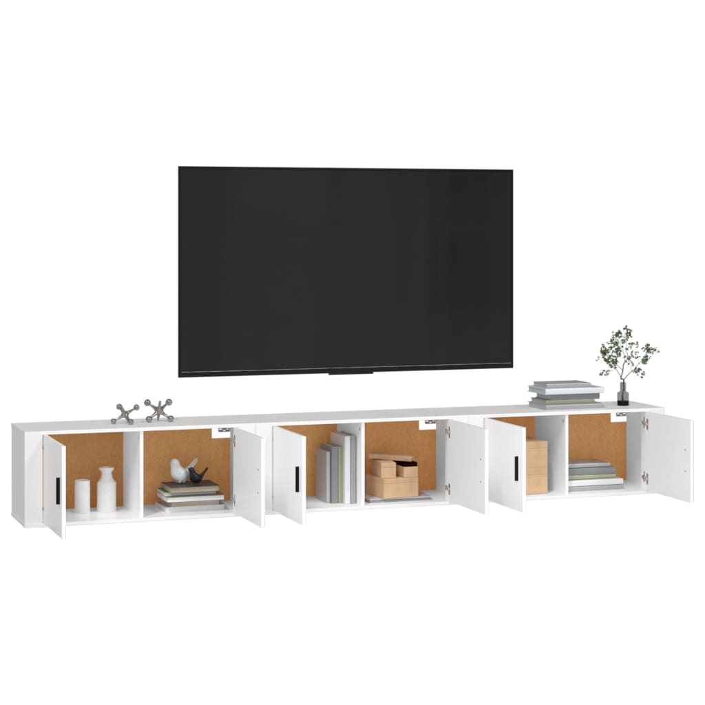 Mobili Porta TV a Parete 3 pz Bianco 100x34,5x40 cm - homemem39