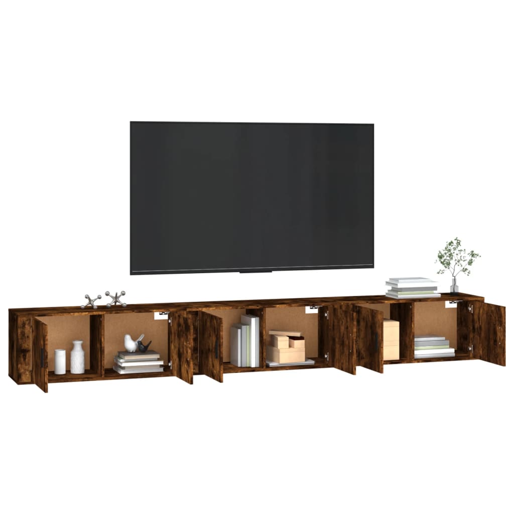 Mobili Porta TV a Parete 3 pz Rovere Fumo 100x34,5x40 cm - homemem39