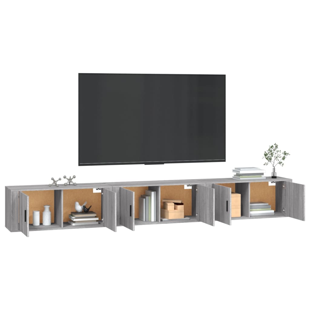 Mobili Porta TV a Parete 3 pz Grigio Sonoma 100x34,5x40 cm - homemem39