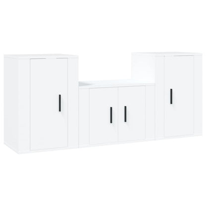 Set Mobili Porta TV 3 pz Bianco in Legno Multistrato - homemem39