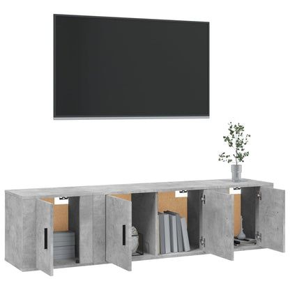 Set di Mobili Porta TV 3 pz Grigio Cemento in Legno Multistrato - homemem39